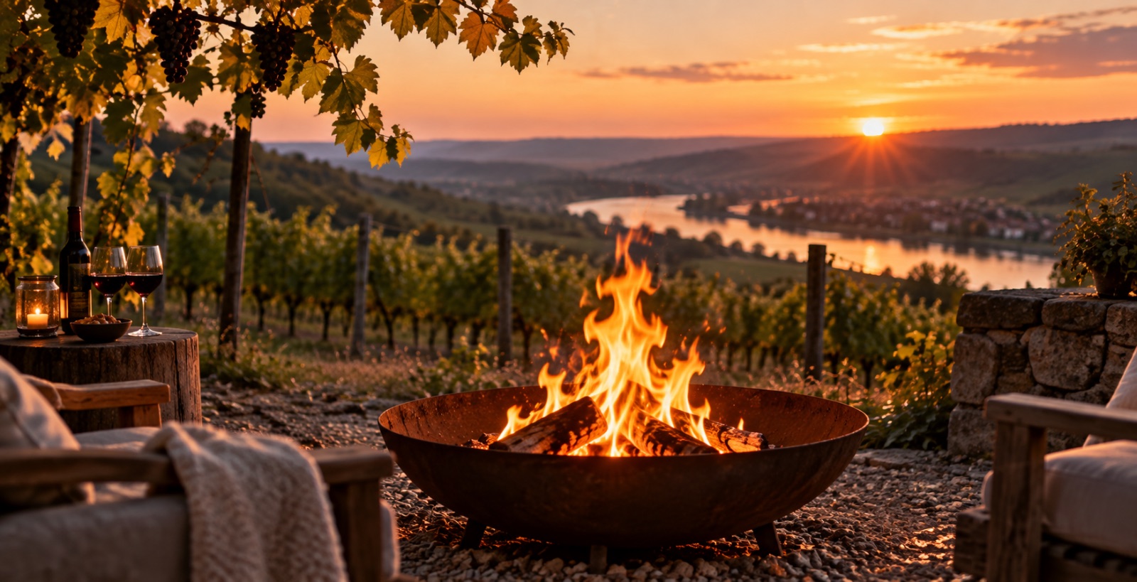 Feuer an der Hütte